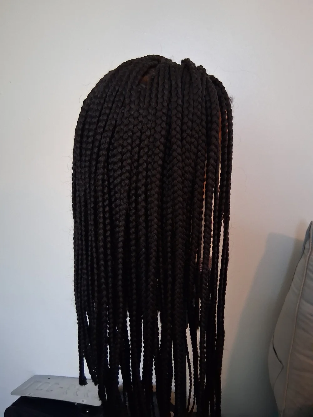 Black Box Braid Lace Front Wig - Sleek Black Protective Style